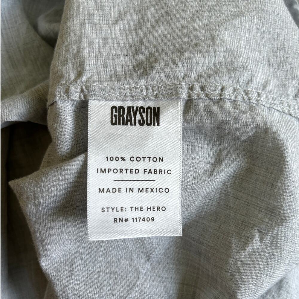 Grayson The Hero Button Up Gray Heathered Shirt - image 4